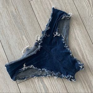 Denim Booty Shorts Swim Bottoms